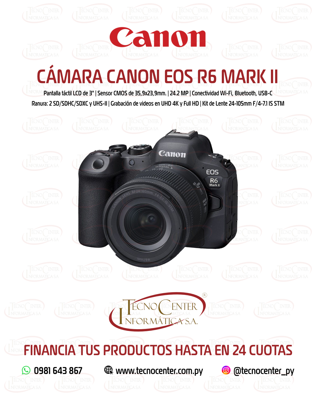 Cámara Canon EOS R6 Kit 24-105mm.